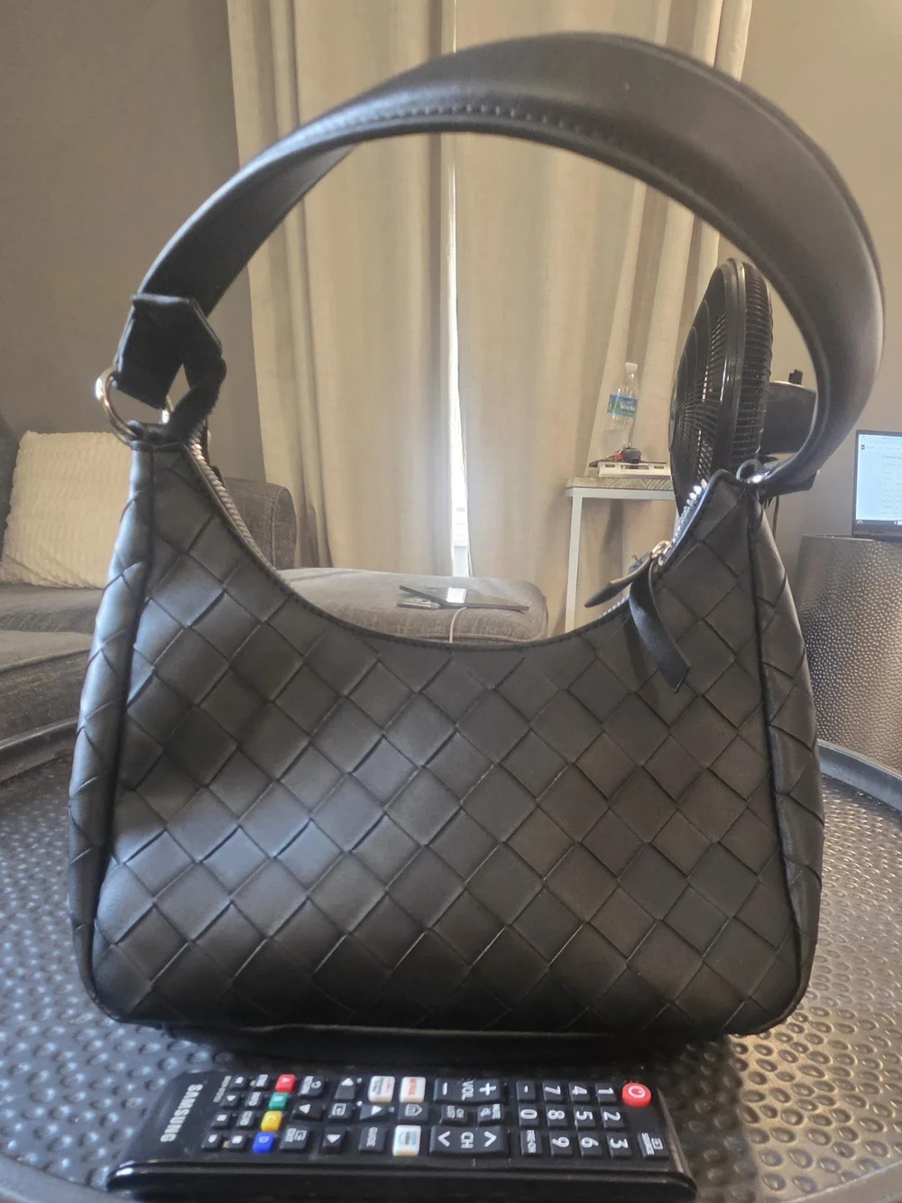 Nine West Black Woven Hobo Shoulder Bag